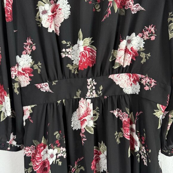 Torrid Womens Floral Georgette Wrap Tunic Blouse Top Size 2X Waterfall Front NWT - Picture 15 of 16